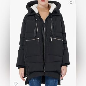 Orolay Women's Thickened Down Jacket Warm Winter Down Coat in black